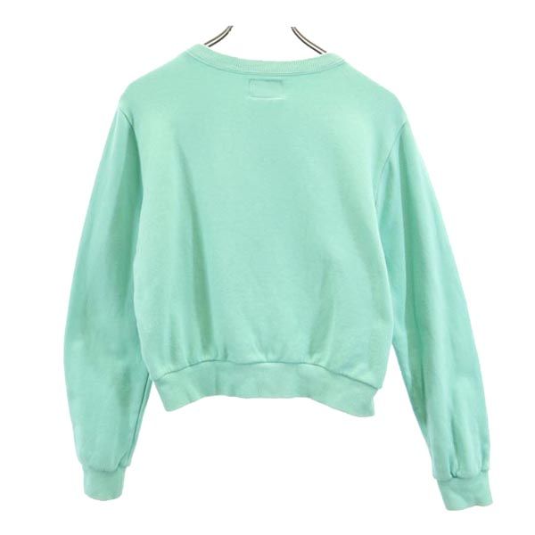 STUSSY ステューシー 日本製 プリント 長袖 スウェット トレーナー S 緑系 レディース