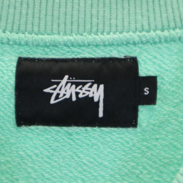 ステューシー 日本製 プリント 長袖 スウェット トレーナー S 緑系 STUSSY レディース