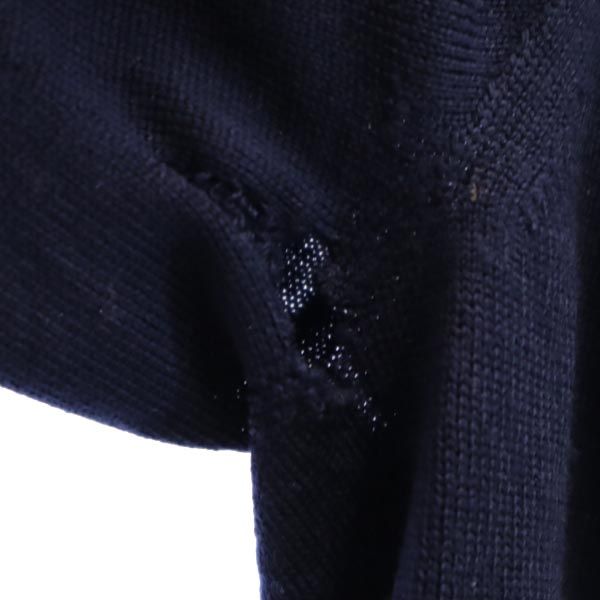 BARNEYS NEWYORK バーニーズニューヨーク ウール 長袖 ニット カーディガン S ネイビー Vネック メンズ