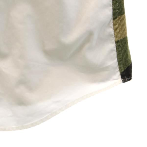 SOPHNET. ソフネット 日本製 カモフラ切替 長袖 ボタンダウンシャツ M ホワイト系 メンズ