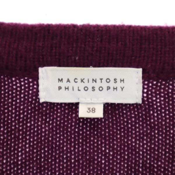 MACKINTOSH PHILOSOPHY マッキントッシュ フィロソフィー 三陽商会 カシミヤブレンド 長袖 ニット 38 ワインレッド レディース