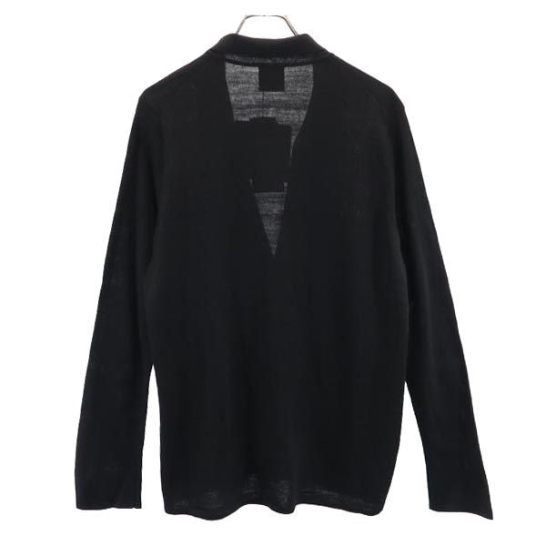 未使用 MACKINTOSH PHILOSOPHY マッキントッシュ フィロソフィー 三陽商会 アルパカブレンド 長袖 ニット カーディガン 40 ブラック メンズ