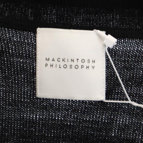 未使用 マッキントッシュ フィロソフィー 三陽商会 アルパカブレンド 長袖 ニット カーディガン 40 ブラック MACKINTOSH PHILOSOPHY メンズ