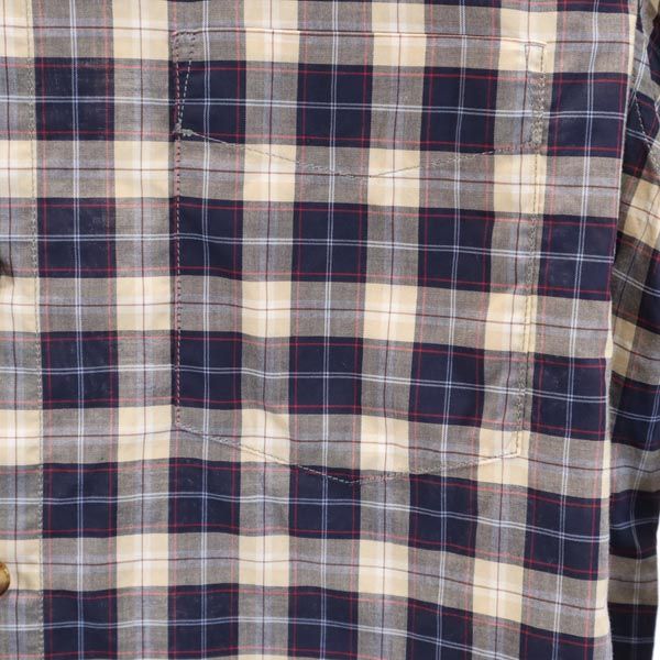 A.P.C. アーペーセー チェック柄 長袖 ボタンダウンシャツ S ネイビー 他 メンズ