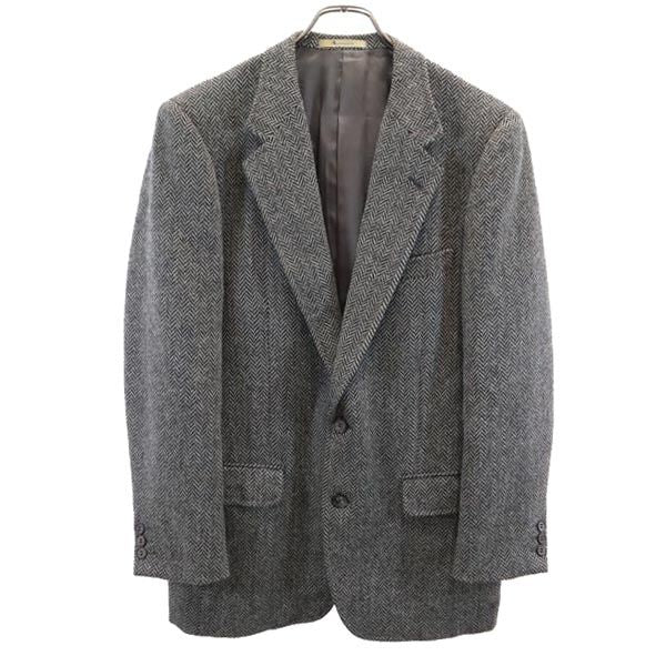 Aquascutum アクアスキュータム 日本製 ヘリンボーン柄 テーラードジャケット 96A6 グレー系 メンズ