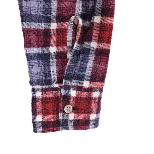 Inpaichthys kerri インパクティスケリー 日本製 チェック柄 長袖 シャツ S 赤×紫×紺 メンズ