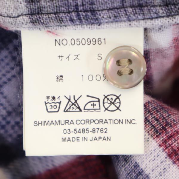 Inpaichthys kerri インパクティスケリー 日本製 チェック柄 長袖 シャツ S 赤×紫×紺 メンズ