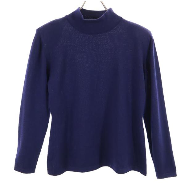 イヴサンローラン ウール 長袖 ニット M ネイビー系 YVES SAINT LAURENT 肩パット セーター レディース