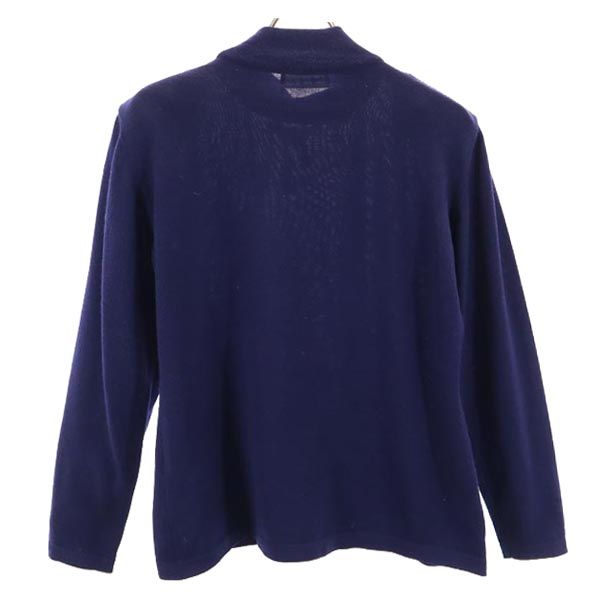 イヴサンローラン ウール 長袖 ニット M ネイビー系 YVES SAINT LAURENT 肩パット セーター レディース