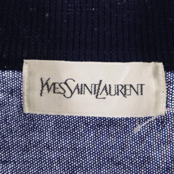 イヴサンローラン ウール 長袖 ニット M ネイビー系 YVES SAINT LAURENT 肩パット セーター レディース