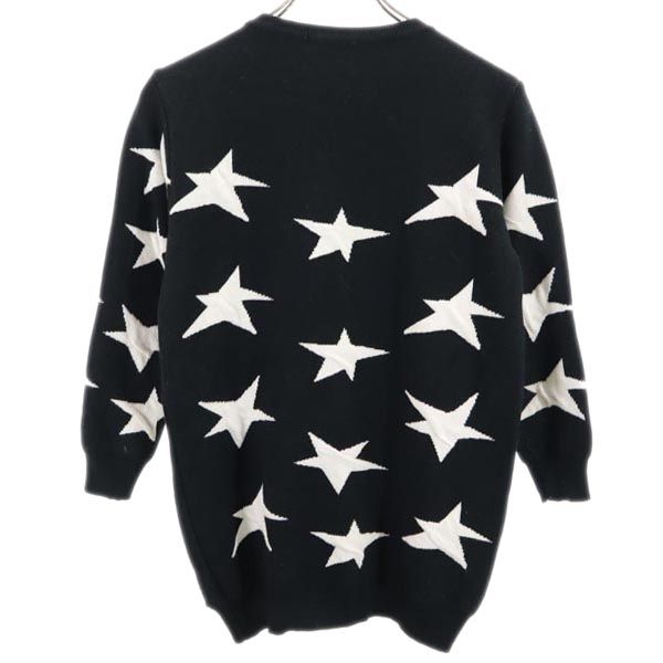 MSGM エムエスジーエム ウールブレンド 星 7分袖 ニット ブラック系 セーター レディース
