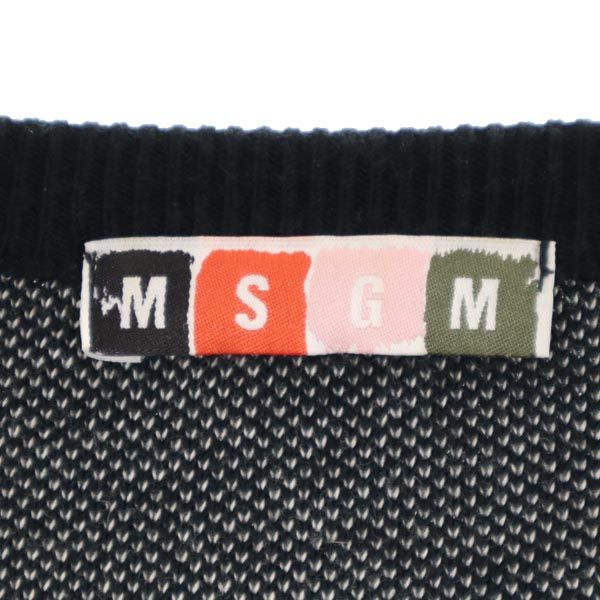 MSGM エムエスジーエム ウールブレンド 星 7分袖 ニット ブラック系 セーター レディース