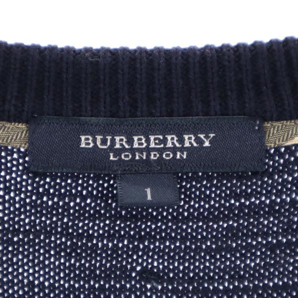 バーバリー 日本製 三陽商会 ウール 長袖 ニット ワンピース 1 グレー系 BURBERRY セーター レディース