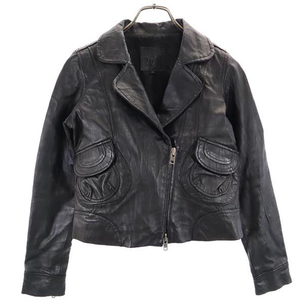 loaf ロフ ピッグスキン ショート丈 レザージャケット 1 ブラック レディース