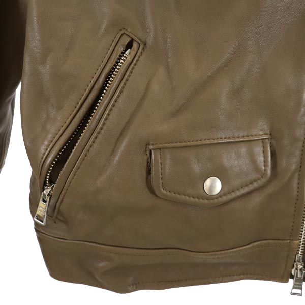 PUBLIC TOKYO パブリックトウキョウ 日本製 シープスキン ライダースジャケット 1 ブラウン 羊革 レディース