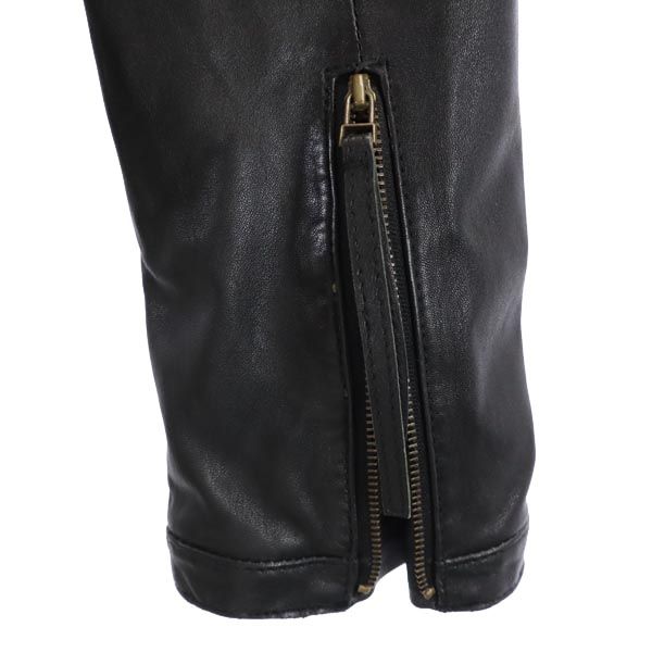 BLACK BY MOUSSY ブラックバイマウジー シープスキン レザージャケット 1 黒 羊革 羊皮 レディース