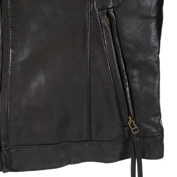 BLACK BY MOUSSY ブラックバイマウジー シープスキン レザージャケット 1 黒 羊革 羊皮 レディース