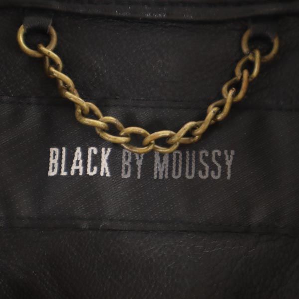 BLACK BY MOUSSY ブラックバイマウジー シープスキン レザージャケット 1 黒 羊革 羊皮 レディース