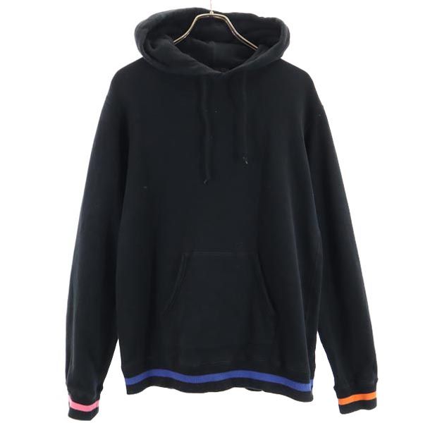 SOPHNET. ソフネット 日本製 ライン入 長袖 スウェットパーカー S 黒 裏起毛 メンズ