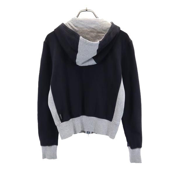 ARMANI JEANS アルマーニジーンズ 長袖 ジップパーカー I40 ブラック系 ロゴ レディース