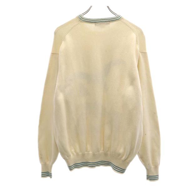 Aquascutum アクアスキュータム 長袖 コットン ニット L ベージュ系 メンズ