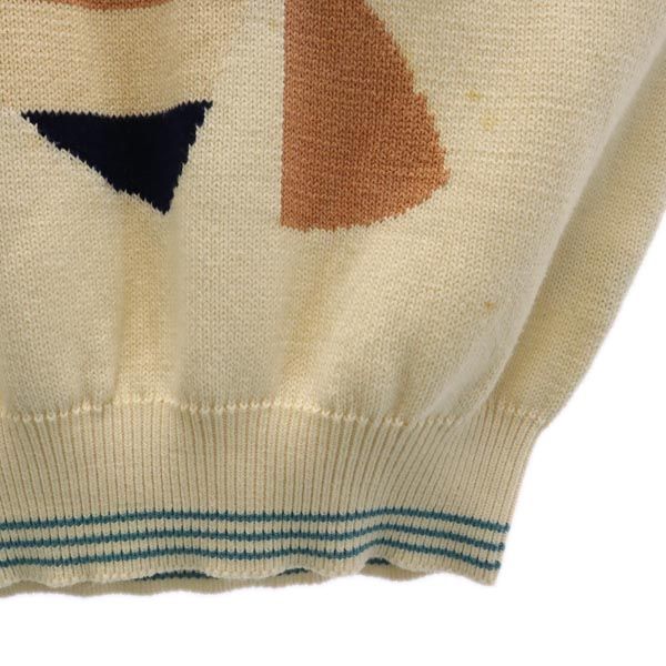 Aquascutum アクアスキュータム 長袖 コットン ニット L ベージュ系 メンズ