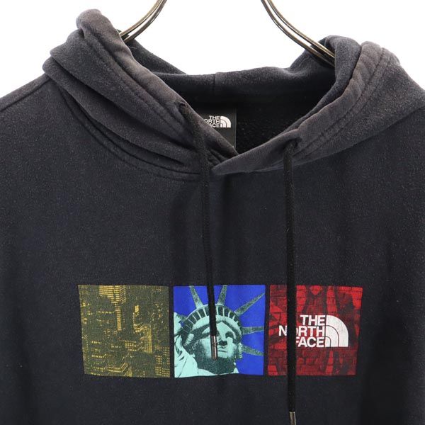 THE NORTH FACE ノースフェイス プリント 長袖 スウェット トレーナー M ブラック アウトドア メンズ