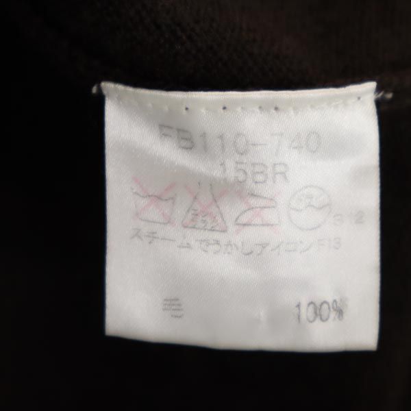 BURBERRY バーバリー 三陽商会 ウール 長袖 カーディガン 15BR ブラウン 裏起毛 レディース