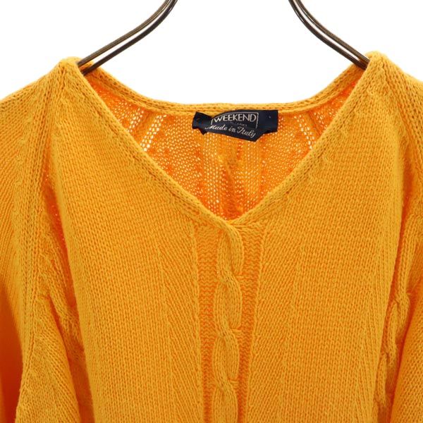 WEEKEND by Max Mara ウィークエンドバイマックスマーラ イタリア製 長袖 Vネック ニット M オレンジ セーター メンズ