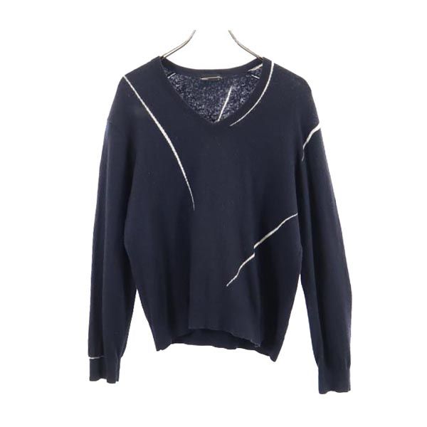 LAD MUSICIAN ラッドミュージシャン 長袖 Vネック ニット 44 黒 セーター メンズ