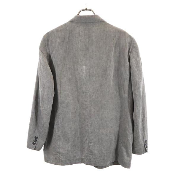 LANVIN ランバン 日本製 リネンブレンド テーラードジャケット B46 グレー メンズ