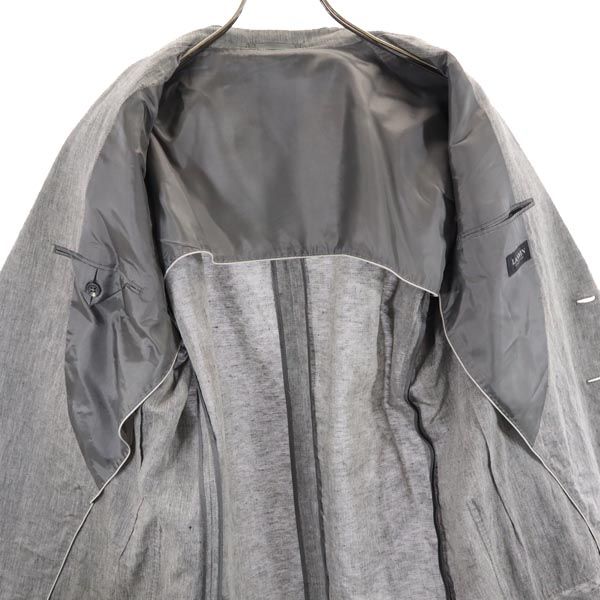 LANVIN ランバン 日本製 リネンブレンド テーラードジャケット B46 グレー メンズ