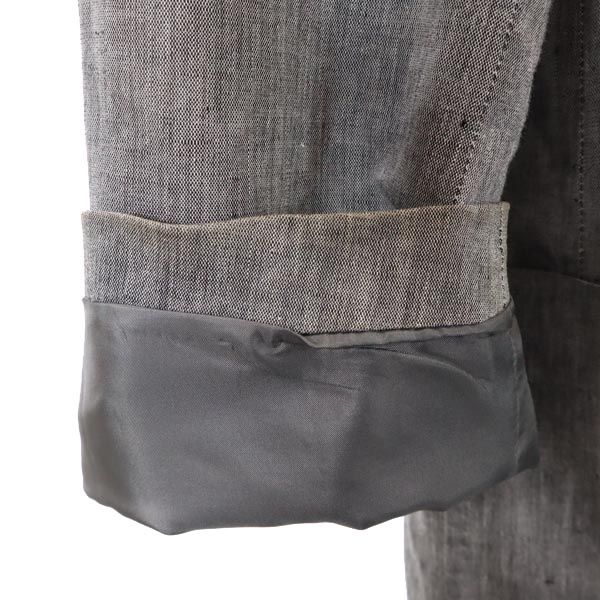 LANVIN ランバン 日本製 リネンブレンド テーラードジャケット B46 グレー メンズ