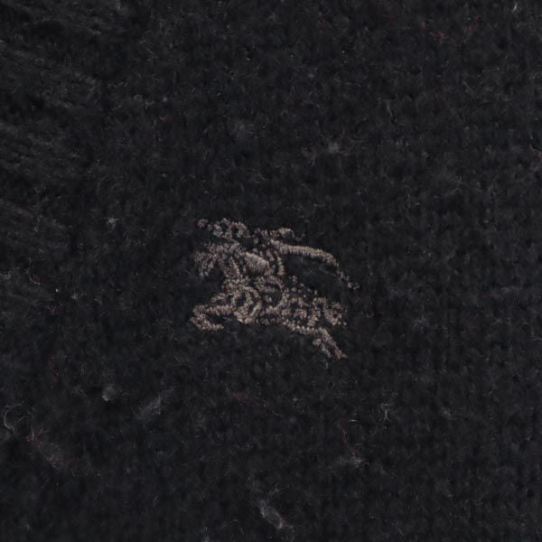 BURBERRY BLUE LABEL バーバリーブルーレーベル 三陽商会 ウールブレンド 長袖 ニット カーディガン 38 ブラック Ｖネック レディース