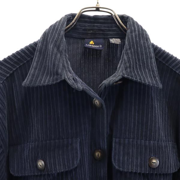 Li2sport コーデュロイジャケット M ネイビー 長袖シャツ レディース