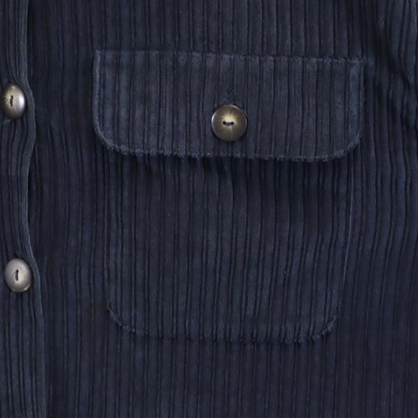 Li2sport コーデュロイジャケット M ネイビー 長袖シャツ レディース