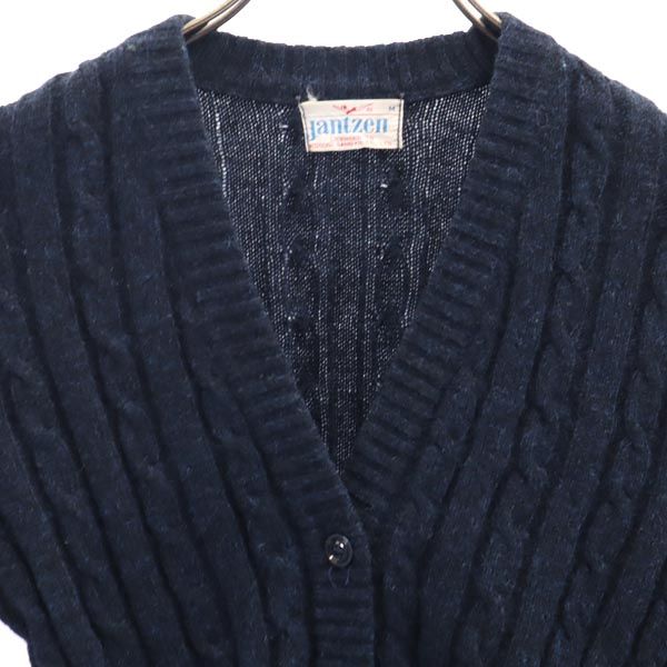 Jantzen ジャンセン 70s ヴィンテージ 長袖 ニット カーディガン M ネイビー系 レディース