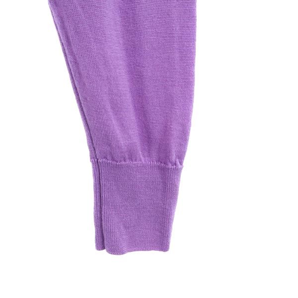 JOHN SMEDLEY ジョンスメドレー 英国製 ウール 長袖 ニット M パープル セーター レディース