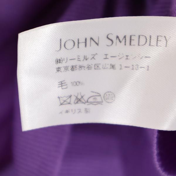 ジョンスメドレー 英国製 ウール 長袖 ニット M パープル JOHN SMEDLEY セーター レディース