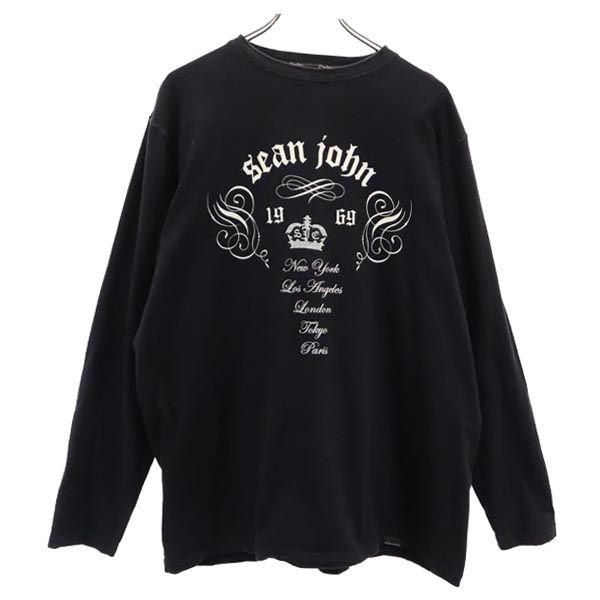 Sean John ショーンジョン 長袖 Tシャツ L ブラック ロンT メンズ