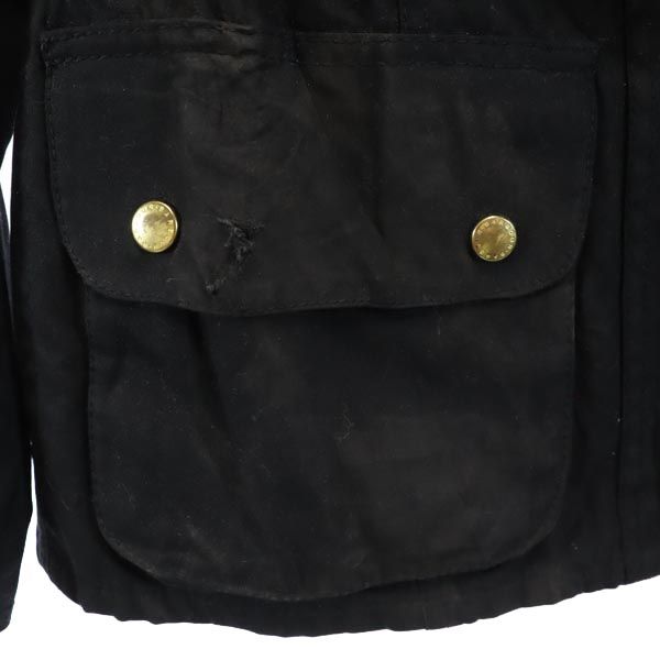 Barbour バブアー ワックス コットンジャケット 10 ブラック ウエストベルト レディース