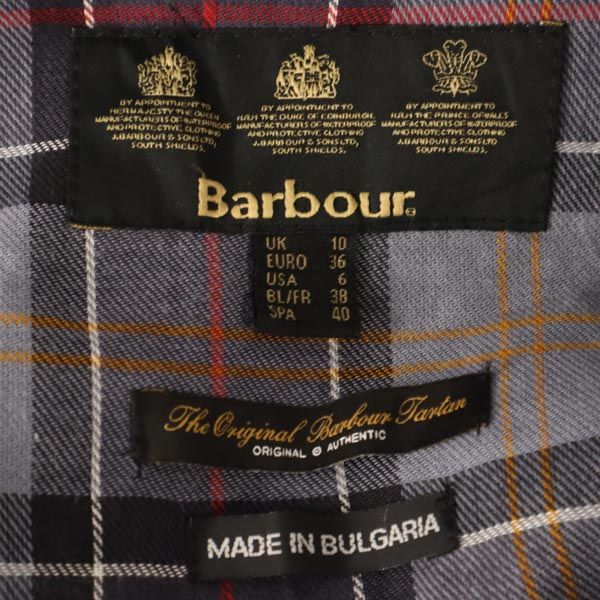 Barbour バブアー ワックス コットンジャケット 10 ブラック ウエストベルト レディース