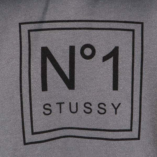 ステューシー プリント 長袖 スウェットパーカー S グレー STUSSY 裏起毛 レディース