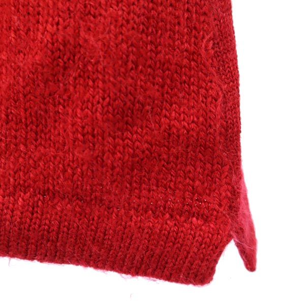 BURBERRY バーバリー 三陽商会 日本製 ウールモヘヤブレンド ゴルフ 長袖 ニット L 赤 セーター メンズ