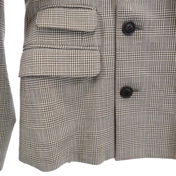 FACTOTUM ファクトタム 日本製 ウール グレンチェック柄 テーラードジャケット 48 グレー ダブルボタン メンズ