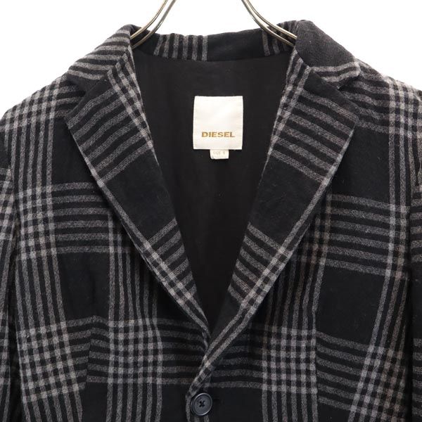 DIESEL ディーゼル チェック柄 ショート丈 テーラードジャケット S ブラック 他 ブレザー レディース