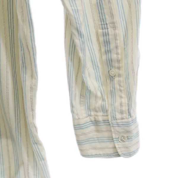 UNUSED アンユーズド 日本製 ストライプ 長袖 バンドカラーシャツ 1 オフホワイト系 メンズ