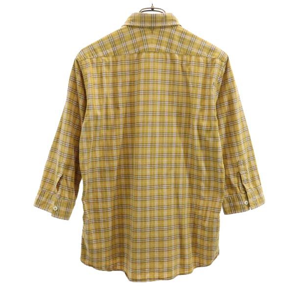 BURBERRY BLACK LABEL バーバリーブラックレーベル 三陽商会 チェック 7分袖 シャツ 2 イエロー系 メンズ