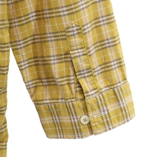 BURBERRY BLACK LABEL バーバリーブラックレーベル 三陽商会 チェック 7分袖 シャツ 2 イエロー系 メンズ