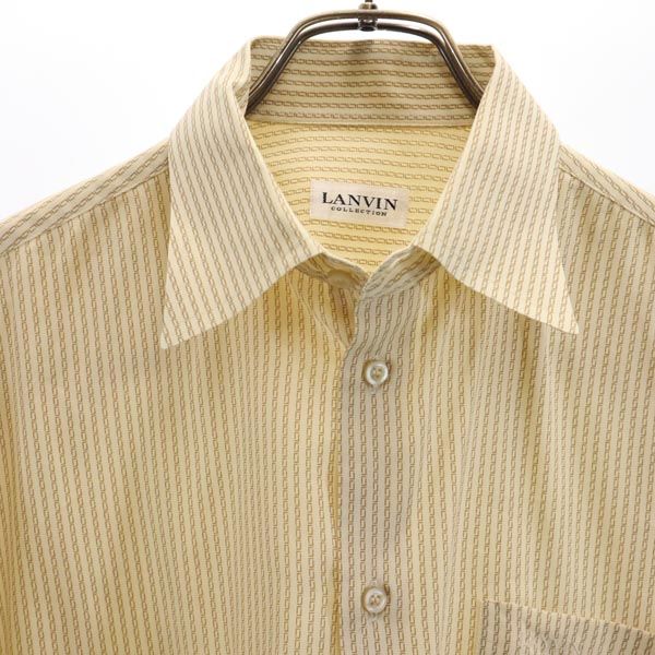 LANVIN ランバン 総柄 長袖 シャツ M ベージュ系 メンズ